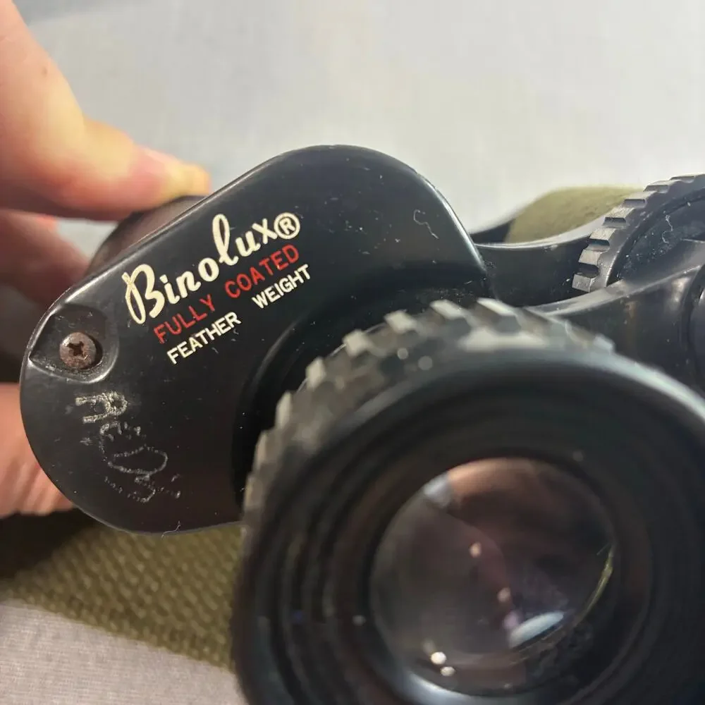 Vintage Binolux 7x35 Binoculars Extra Wide Angle 11° 578ft Japan w Case